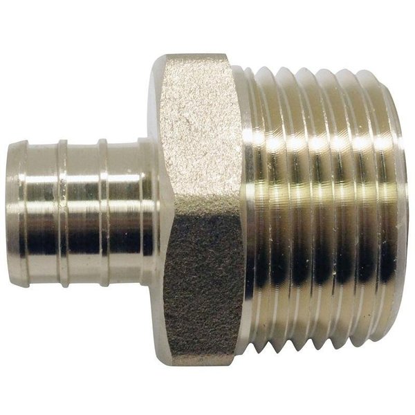 Apollo Valves Pipe Adapter, 34 x 1 in, PEX x MPT, Brass, 200 psi Pressure APXMA341